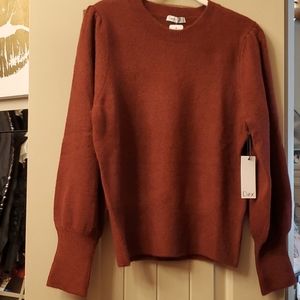 Dex sweater in deep rust color